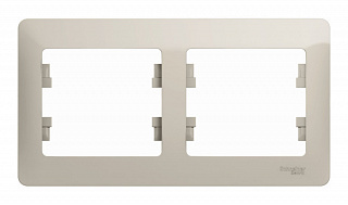 Рамка на 2 поста SE Glossa молочная GSL000902