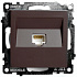 Розетка компьютерная 1-местная RJ-45 (механизм), STEKKER Катрин GLS00-7107-04, шоколад
