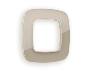 Рамка OMEGA Radian (Серо-бежевый Стекло закаленное натуральное) на 1 пост OF350601