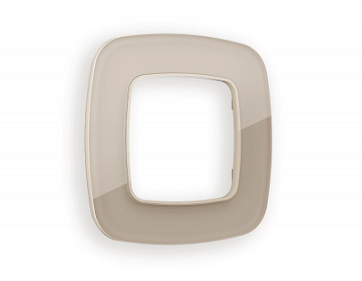 Рамка OMEGA Radian (Серо-бежевый Стекло закаленное натуральное) на 1 пост OF350601