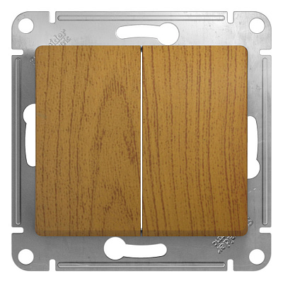 Выключатель двухклавишный дерево дуб SE Glossa GSL000551
