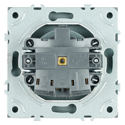Розетка 1-местная с крышкой с защитной крышкой, STEKKER Эмили, с/з, IP42, 250В, 16А, RST16-5112-09, антрацит, soft touch