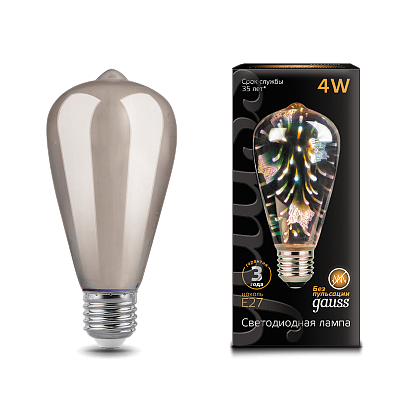 Лампа Gauss Filament ST64 4W Е27 Butterfly-3D LED 147802404
