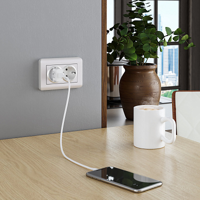 Розетка двойная с заземлением Werkel W1172013 перламутровая a051175