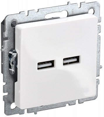 Розетка USB IEK Brite A+A 3,1А РЮ10-1-БрБ белый BR-U21-D31-K01