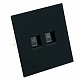 Розетка компьютерная 2-местная RJ-45 (механизм), STEKKER Мия, RST00-3111-05, черный бархат