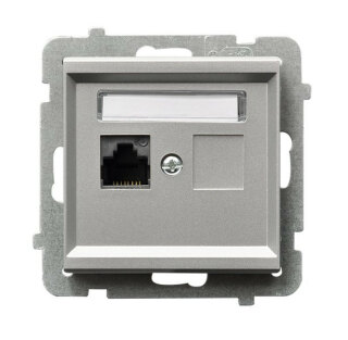 Розетка комп. RJ45 Ospel Sonata серебро матовое GPK-1R/K/m/38