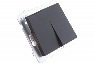 Выключатель двухклавишный Ospel Sonata черный металлик LP-2R/m/33