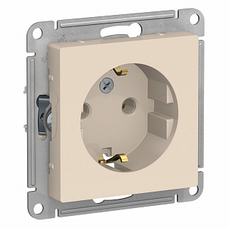 Розетка с заземлением бежевая SE AtlasDesign ATN000243