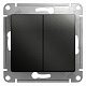 Выключатель двухклавишный антрацит SE Glossa GSL000751
