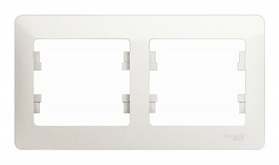 Рамка на 2 поста SE Glossa перламутр GSL000602