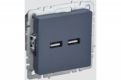 Розетка USB IEK Brite A+A 3,1А РЮ10-1-БрМ маренго BR-U21-D31-K35