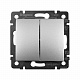 Выключатель двухклавишный алюминий Legrand Valena Classic 770105