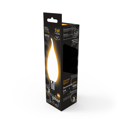Лампа Gauss Filament Свеча на ветру 5W 420lm 2700К Е14 LED 104201105 (5 шт)