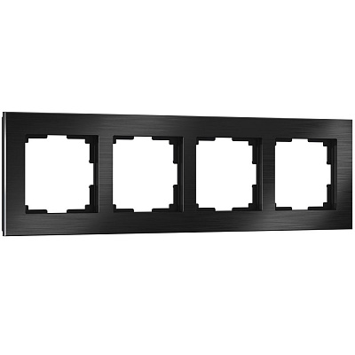 Рамка на 4 поста Werkel Aluminium W0041708 черная a050956