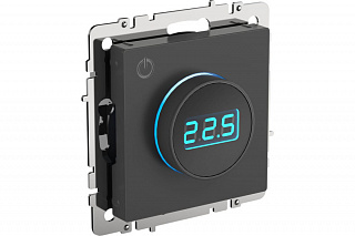 Термостат электронный с индикацией IEK Brite ТС10-1-БрГ графит BR-RT11-K53