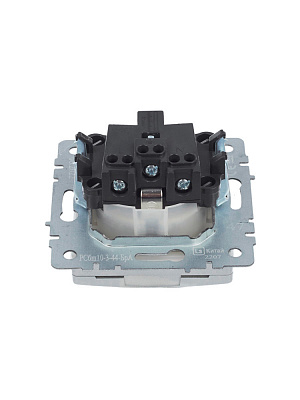 Розетка с заземлением и защитными шторками с крышкой IEK Brite РСбш10-3-44-БрА алюминий BR-R16-16-44-K47