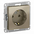 Розетки с заземлением со шторками шампань SE AtlasDesign ATN000545