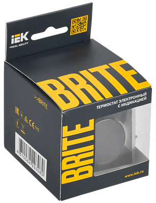Термостат электронный с индикацией IEK Brite ТС10-1-БрЧ черный BR-RT11-K02