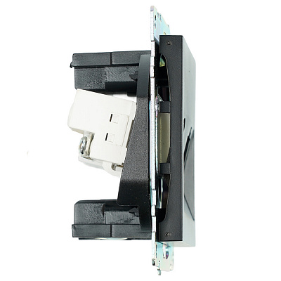 Розетка TV + компьютерная RJ-45 (механизм), STEKKER Катрин GLS00-7106-05, черный