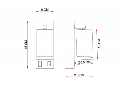 Спот с выключателем и зарядкой Arte Lamp IMAI A2364AP-1WH, белый