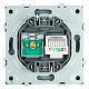 Розетка TV + компьютерная RJ-45 (механизм), STEKKER Эмили, RST00-5106-09, антрацит, soft touch