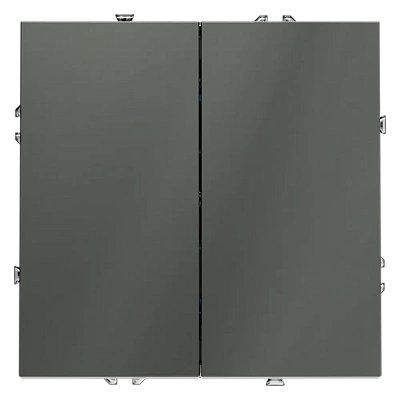 Выключатель встраиваемый двухклавишный VOLTUM S70 VLS020106, титан