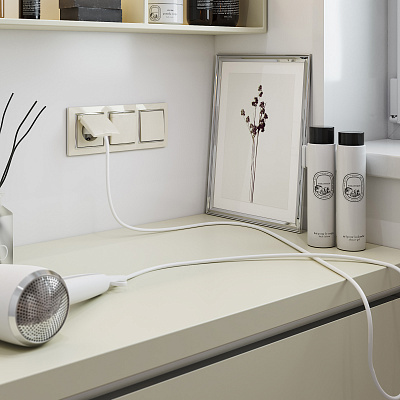 Рамка на 3 поста Werkel Snabb W0031903 слоновая кость;хром a051645