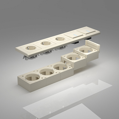 Коробка для накладного монтажа Werkel W8000003 слоновая кость a053526