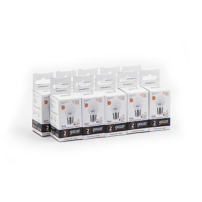Лампа Gauss Elementary Шар 10W 710lm 3000K Е27 LED 53210