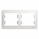 Рамка для розетки на 2 поста белая SE Glossa GSL000102