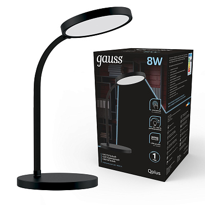 Настольная лампа Gauss Qplus 8W 500lm 4000K диммируемый USB LED GT5032