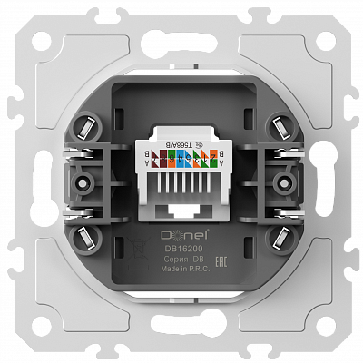 Механизм розетки для компьютера RJ45 одиночная категория 5e ClassE-8 Donel серия DB16200