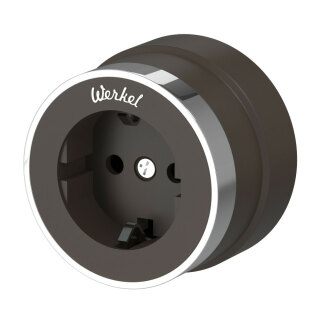 Розетка с заземлением Werkel Vintage W5871052 мокко матовый/хром a055927