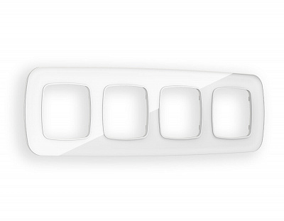 Рамка OMEGA Radian (Белый Стекло органическое) на 4 поста OF320104