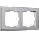 Рамка на 2 поста Werkel Stark W0021806 серебряная a050924