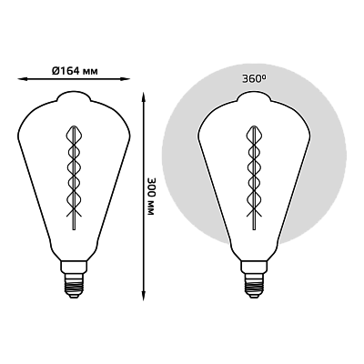 Лампа Gauss Filament ST164 6W 890lm 2700К Е27LED 157802118