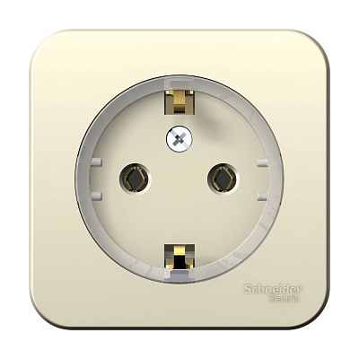 Розетка с заземлением молочный SE Blanca BLNRA110112