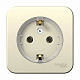 Розетка с заземлением молочный SE Blanca BLNRA110112