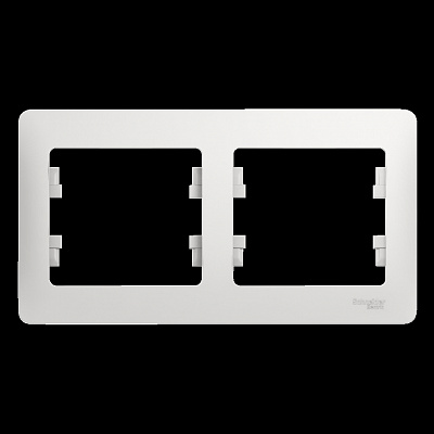 Рамка для розетки на 2 поста белая SE Glossa GSL000102