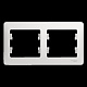 Рамка для розетки на 2 поста белая SE Glossa GSL000102