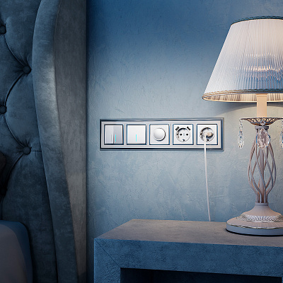 Выключатель одноклавишный с подсветкой Werkel W1110106 серебряный a051512