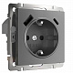Розетка с заземлением и USB Werkel графит матовый a063106