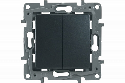 Переключатель 2-кл. антрацит Etika 672612