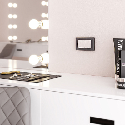 Рамка для двойной розетки Werkel Stream графит a051270