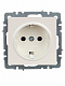 Розетка с заземлением и защитными шторками IEK Brite РС14-1-0-БрЖ жемчуг BR-R14-16-K36