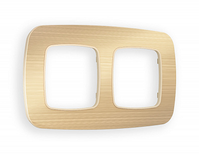 Рамка OMEGA Radian (Шампань Металл шлифованный) на 2 поста OF580302