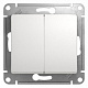 Выключатель двухклавишный белый SE Glossa GSL000151