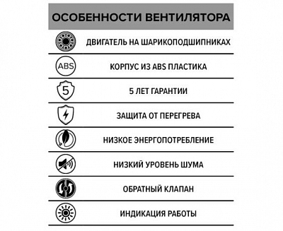 Вентилятор осевой вытяжной с обратным клапаном AURA 4С Ivory