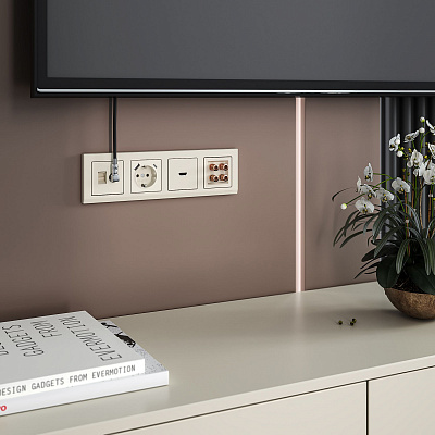 Розетка с заземлением и USB Werkel слоновая кость a056273